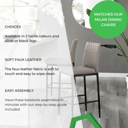 Furniturebox Valera Cappuccino and Black Faux Leather Bar Stool Set of 2 - Brown - Wilko - thumbnail 7