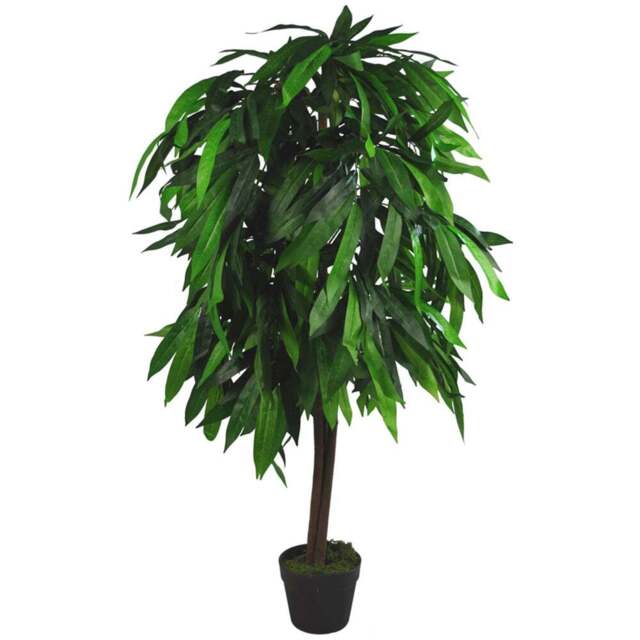 Leaf Mango Artificial Tree with Green Wood 120cm - Size: 120 x 70 x 70cm - Wilko - image 1