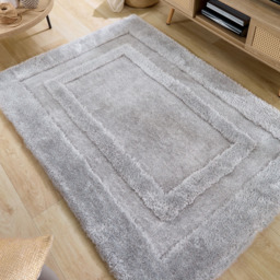 Origins Frame Silver Rug 120 x 170cm - Size: 120 x 170 x 2.5cm - Grey - Wilko - thumbnail 3