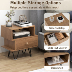 Costway Mid Century Natural End Table Set of 2 - Size: 44 x 29 x 47cm - n/a - Wilko - thumbnail 6
