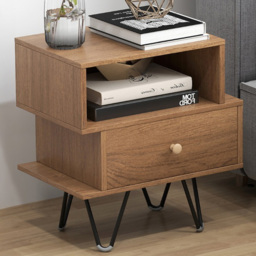 Costway Mid Century Natural End Table Set of 2 - Size: 44 x 29 x 47cm - n/a - Wilko