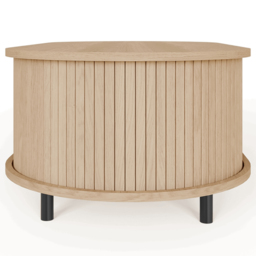 GFW Omari 2 Tambour Sliding Door Oak Slatted Coffee Table - Size: 40 x 120 x 60cm - Wilko - thumbnail 6