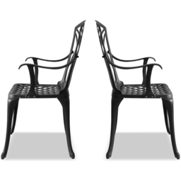 Centurion Oshowa Set of 2 Black Garden Bistro Chairs with Armrests - Size: 89 x 49.5 x 47cm - Wilko - thumbnail 5