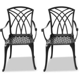 Centurion Oshowa Set of 2 Black Garden Bistro Chairs with Armrests - Size: 89 x 49.5 x 47cm - Wilko - thumbnail 3