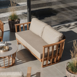 Royalcraft Lucca 5 Seater Teak Effect Lounging Set - Natural - Wilko - thumbnail 7