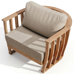 Royalcraft Lucca 5 Seater Teak Effect Lounging Set - Natural - Wilko - thumbnail 6