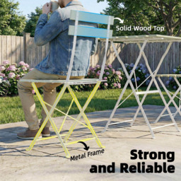 Outsunny 2 Seater White Green Foldable Garden Bistro Set - Wilko - thumbnail 7
