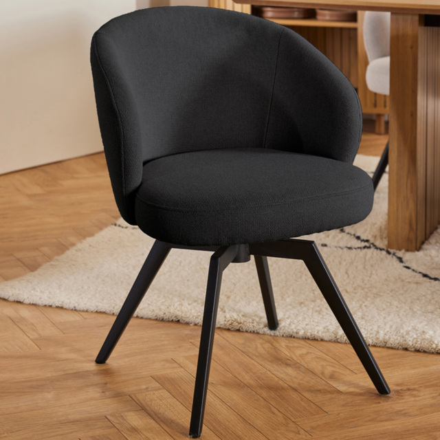 Florence Darlene Black Swivel Dining Chair with Armrest - Size: 80 x 58.5 x 60cm - Furniture To Go - Wilko - image 1
