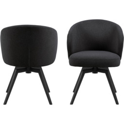 Florence Darlene Black Swivel Dining Chair with Armrest - Size: 80 x 58.5 x 60cm - Furniture To Go - Wilko - thumbnail 3