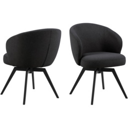 Florence Darlene Black Swivel Dining Chair with Armrest - Size: 80 x 58.5 x 60cm - Furniture To Go - Wilko - thumbnail 5