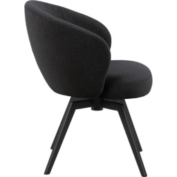 Florence Darlene Black Swivel Dining Chair with Armrest - Size: 80 x 58.5 x 60cm - Furniture To Go - Wilko - thumbnail 4