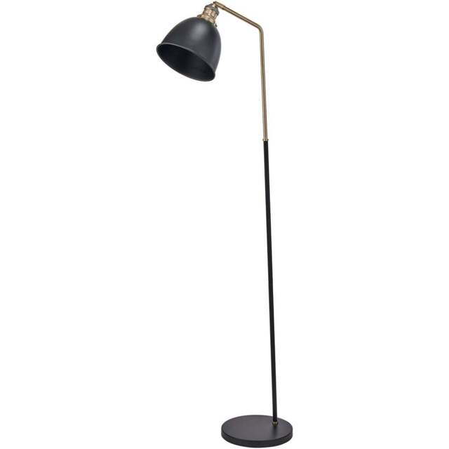 Pacific Lifestyle Augusto Matt Black and Gold Retro Task Floor Lamp - Size: 170 x 25 x 44cm - Wilko - image 1
