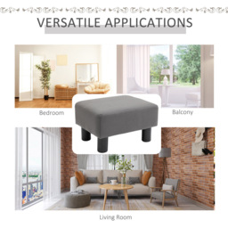 Portland Grey Footstool - Size: 40 x 34 x 24cm - Wilko - thumbnail 7