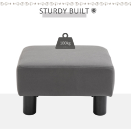 Portland Grey Footstool - Size: 40 x 34 x 24cm - Wilko - thumbnail 6