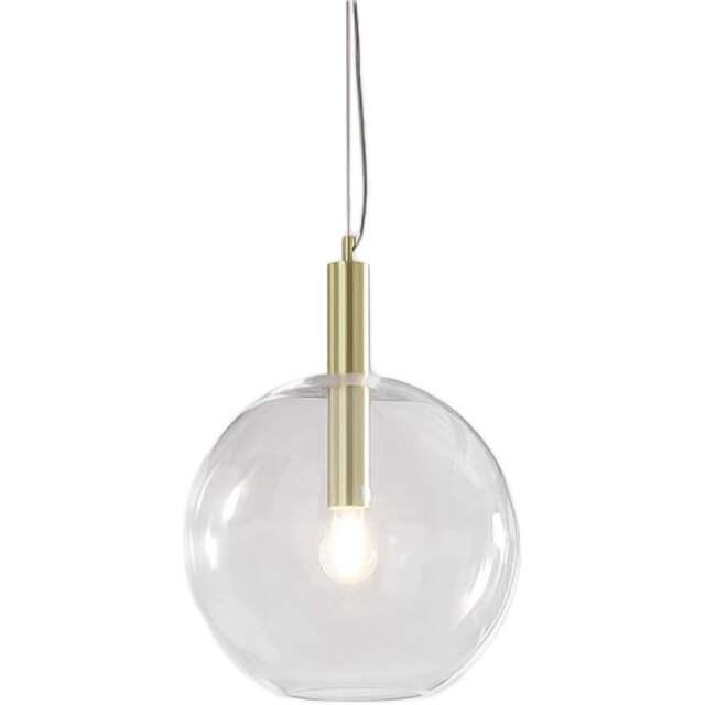 Furniturebox Milly Brass and Smoked Glass Pendant Ceiling Light - Size: 35 x 35 x 110cm - Brown - Wilko - image 1