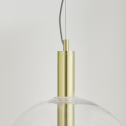 Furniturebox Milly Brass and Smoked Glass Pendant Ceiling Light - Size: 35 x 35 x 110cm - Brown - Wilko - thumbnail 4
