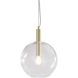 Furniturebox Milly Brass and Smoked Glass Pendant Ceiling Light - Size: 35 x 35 x 110cm - Brown - Wilko - thumbnail 1