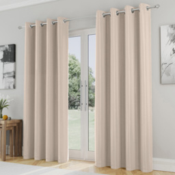 Enhanced Living Supersoft Natural Blackout Eyelet Thermal Curtains 168 x 229cm - Cream - Wilko