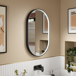 nuie Black Framed LED Touch Sensor Mirror 800 x 500mm - Size: 800 x 500 x 47mm - Wilko - thumbnail 3