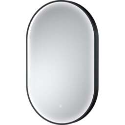 nuie Black Framed LED Touch Sensor Mirror 800 x 500mm - Size: 800 x 500 x 47mm - Wilko