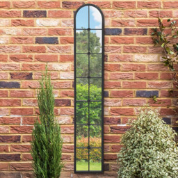 MirrorOutlet The Arcus Black Framed Arched Leaner Garden Wall Mirror 170 x 30cm - Size: 170 x 30 x 3cm - Wilko - thumbnail 3