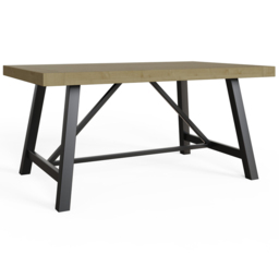 FWStyle Lowry Industrial Dining Table - Brown - Wilko - thumbnail 3