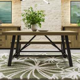 FWStyle Lowry Industrial Dining Table - Brown - Wilko - thumbnail 1