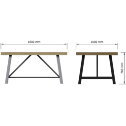 FWStyle Lowry Industrial Dining Table - Brown - Wilko - thumbnail 7