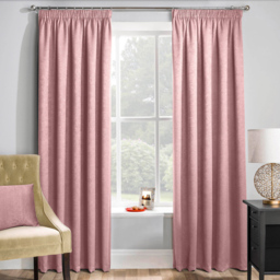 Enhanced Living Matrix Blush Thermal Pencil Pleat Readymade Curtains 117 x 183cm - Pink - Wilko