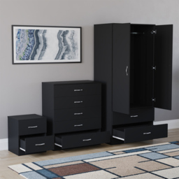 Vida Designs Riano Black 3 Piece Bedroom Furniture Set - Wilko - thumbnail 5