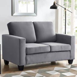 Home Detail Dakota 2 Seater Grey Velvet Sofa - Wilko