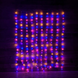 Premier FlexiBrights 240 Rainbow LED Multi-Function Christmas Curtain Light 2 x 1.5m - Size: 200 x 150 x 150cm - Multi Coloured - Samuel Alexander - W - thumbnail 1