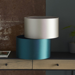 Merano Folgarida Teal Satin Shade - Size: 38 x 38 x 21cm - Brass - Wilko - thumbnail 4