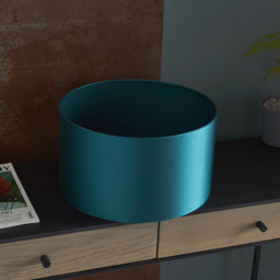 Merano Folgarida Teal Satin Shade - Size: 38 x 38 x 21cm - Brass - Wilko - thumbnail 3