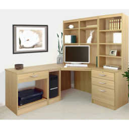 R White Cabinets 4 Drawer Corner Set-20 Computer Desk with Printer Shelf and Bookcase Brown - Size: 182.8 x 184 x 141.9cm - Wilko - thumbnail 5