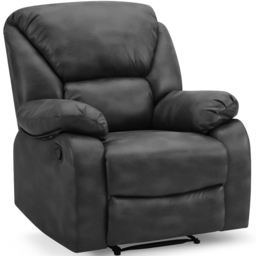 Home Detail Enoch Single Seater Black Faux Leather Manual Recliner - Wilko - thumbnail 3