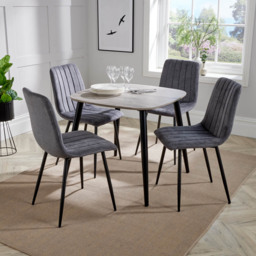 Core Products Aspen 4 Seater Square Dining Set Grey Oak and Grey - Multi - Wilko - thumbnail 5