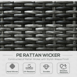 Outsunny 7 Seater Grey PE Rattan Garden Corner Lounge Set - Wilko - thumbnail 5