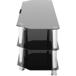 AVF Classic Chrome and Black Glass Corner TV Unit - Size: 42 x 125 x 50cm - Multi - Wilko - thumbnail 5