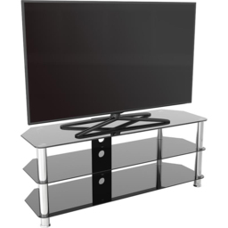 AVF Classic Chrome and Black Glass Corner TV Unit - Size: 42 x 125 x 50cm - Multi - Wilko - thumbnail 6