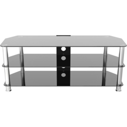 AVF Classic Chrome and Black Glass Corner TV Unit - Size: 42 x 125 x 50cm - Multi - Wilko - thumbnail 4
