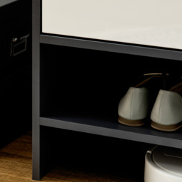 Portland 2 Door Grey and White Shoe Cabinet - Wilko - thumbnail 4
