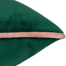 Paoletti Meridian Emerald Blush Velvet Cushion - Size: 55 x 55 cm - Multi - Wilko - thumbnail 4