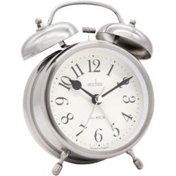 Acctim Pembridge Antique Brass Double Bell Alarm Clock - Size: 5 x 10.5 x 12.5cm - Gold - Wilko - thumbnail 4