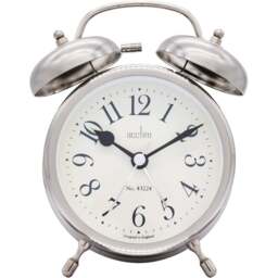 Acctim Pembridge Antique Brass Double Bell Alarm Clock - Size: 5 x 10.5 x 12.5cm - Gold - Wilko