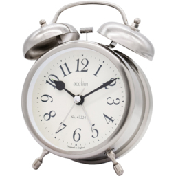 Acctim Pembridge Antique Brass Double Bell Alarm Clock - Size: 5 x 10.5 x 12.5cm - Gold - Wilko - thumbnail 3