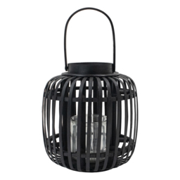 JVL Luna Black Natural Bamboo Lantern with Handle 2 Pack - Size: 25 x 23.5 x 23.5cm - Wilko - thumbnail 4