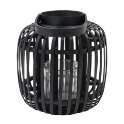 JVL Luna Black Natural Bamboo Lantern with Handle 2 Pack - Size: 25 x 23.5 x 23.5cm - Wilko - thumbnail 6