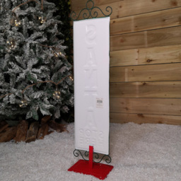 Samuel Alexander Red and White Santa Stop Here Sign Christmas Decoration 86cm - Size: 86 x 22 x 22cm - Wilko - thumbnail 7