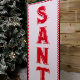 Samuel Alexander Red and White Santa Stop Here Sign Christmas Decoration 86cm - Size: 86 x 22 x 22cm - Wilko - thumbnail 6